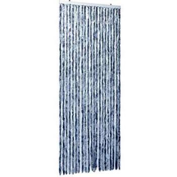 SengentoStyle Vliegengordijn 90x220 cm chenille zilverkleurig