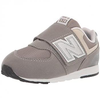 Zapatillas New Balance 574 Hook & Loop para niños, color gris plata, tamaño 18.5 cm, con sistema de velcro