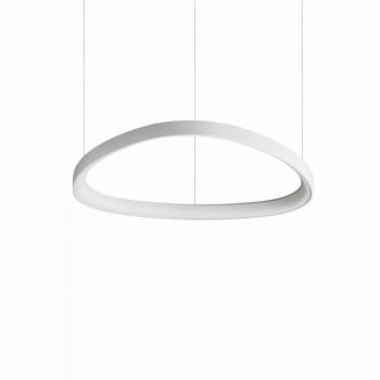 Lámpara colgante LED integrada Gemini 1 bombilla Metal y plástico blanco, ideal para decoración, temperatura de color 3000K