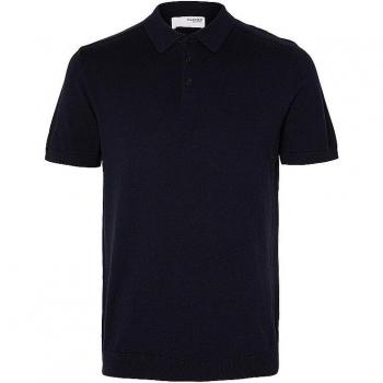 Selected Berg Knit Polo Shirt Blue M
