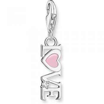 Colgante Charm Mujer Thomas Sabo Love con Corazón Rosa y Piedra de Plata 2011-041-9