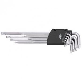 Juego de atornilladores acodados SONIC 600909 - Incluye atornilladores TORX T10, T15, T20, T25, T27, T30, T40, T45 y T50 -