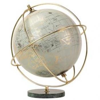 Bola del Mundo Decorativa 15x15x20 cm - Estilo y Elegancia en Papel/PVC/Mármol/Metal