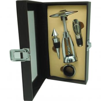 Anitex Set de Accesorios para Vino, Acero, Plateado, 22x12x6 cm