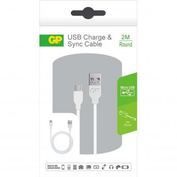 GP Batteries CB22 Cable micro USB USB a 2 m, color blanco