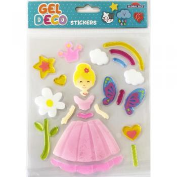 Pegatinas Gel Deco Princesa 2 Global Gift Rosa