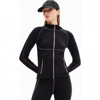 Chaqueta Deportiva con Cremallera Desigual Blaki Negra Talla L para Mujer