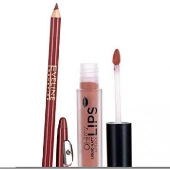 Eveline OH! My Velvet Lips Matt Lip Kit set para labios Efecto mate 02 Milky Chocolate 4,5 ml