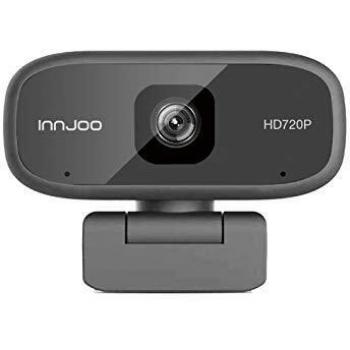 InnJoo Cámara Webcam 720p HD 30 fps Sin Controlador, Compatible con Windows XP/Vista/7/10, MacOS, Linux y Superior, Negro