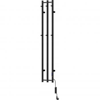 Radiador secatoallas eléctrico 200W compacto negro 140,5x24,2x4,2 cm