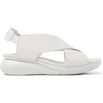 CAMPER Balloon Sandals for Women in White Smooth Leather, Size 42 and Size 11