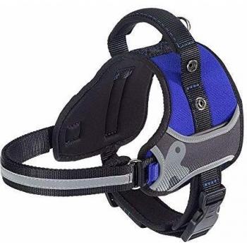 Arnés para Perros Hercules de Nylon Azul con Manija y Bordes Reflectantes - Tamaños: A: 39-47 cm, B: 50-60 cm