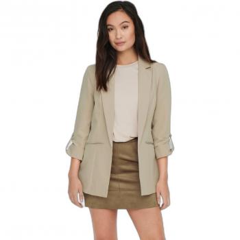 Blazer Beige Mujer Only Kayle-Orleen con Mangas Regulables y Paspeltaschen