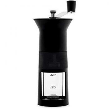 Molinillo de Café Manual Bialetti DCDESIGN03 con Regulador de Grado de Molido, 1/3/6 Tazas, Negro, Cerámica