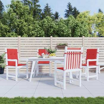 Cojín de Silla de Jardín Respaldo Bajo 4 uds Tela Oxford Color Gris, Crema, Rojo y Más Cojines Decorativos de Asiento para Muebles de Salón