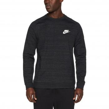 Nike Men 's Sportswear Advance 15 Crew, Long sleeve top para hombre, Hombre, Men's Nike Sportswear Advance 15 Crew, black/htr/White