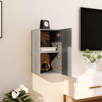 Mueble para TV de pared vidaXL 2 uds gris Sonoma 30,5x30x30 cm