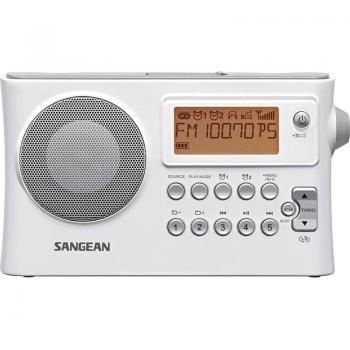 Sangean PRD14W PR-D14 - Radio Portable FM/Am con Reloj y Alarma, Blanco