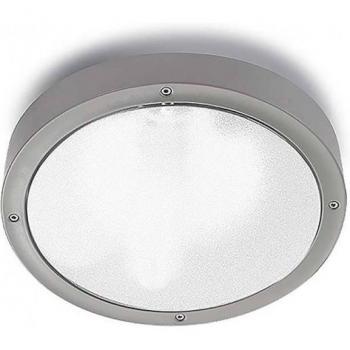 Lámpara de techo para jardín Basic de policarbonato Mat LEDKIA Leds-C4 Basic - Plafón LED Redondo Empotrable Exterior Basic Gris 30cm 1488lm 4000K IP65