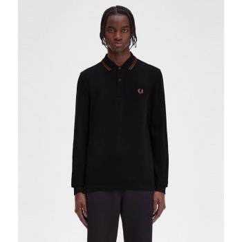 Fred Perry Men's Polo Shirt with Contrast Borders, Black, Size XL