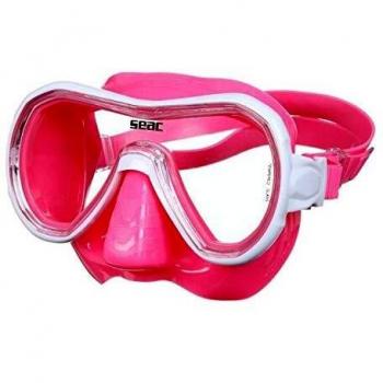 SEAC Panarea Máscara de Buceo de Lente única con Falda y Marco de Color hipoalergénico, Unisex Adulto, Color Rosa, tamaño Estándar