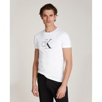 Calvin Klein Jeans Men's Slim Fit White Outline Logo T-Shirt