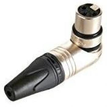 Conector XLR hembra 3 polos acodado niquelado con contactos plateados - Neutrik NC3FRX