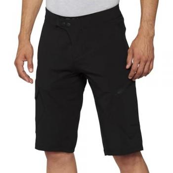 100% Shorts de MTB RIDECAMP Negros, Pantalón corto, Adultos Unisex, Color Negro, Talla 36