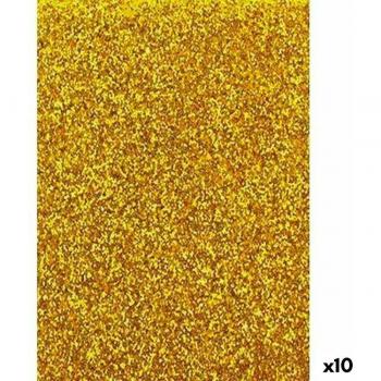 BB Office-Papel Goma Eva Glitter Dorado 50 x 70 cm (10 Unidades)