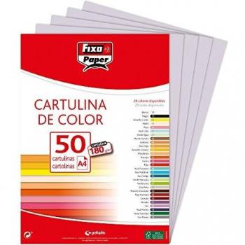 Fixo paper 11110372 z paquete de cartulinas a4z 50 unidades color gris perla 180g