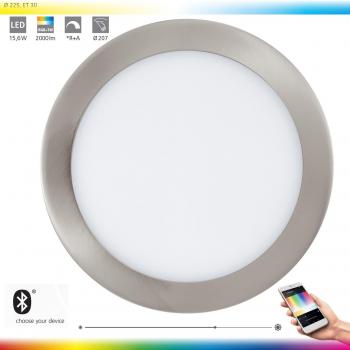 Lámpara Empotrable LED Inteligente EGLO Fueva-C, Ø 22,5 cm, Níquel, Dimmable, Control APP y Mando a Distancia, CCT y RGB