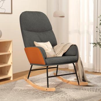 Silla mecedora de tela gris oscuro vidaXL