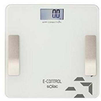 Báscula de Baño Digital Solac PD7632 con Bluetooth, Control de Grasa y Agua, Diseño Extraplano, Capacidad Máxima 180kg