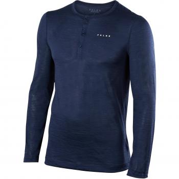 FALKE Ropa Interior Silk lana manga larga camiseta, otoño/invierno, hombre, color space blue, tamaño L