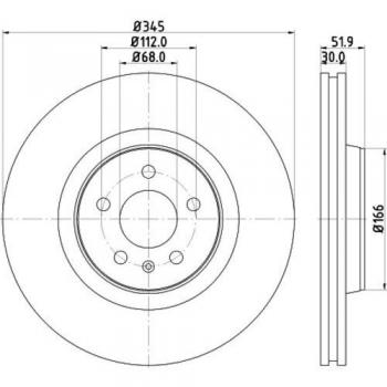 Disco de freno ventilado HELLA 8DD 355 117-181 para AUDI Q5, A4 B8 Avant y A5 B8 Coupe