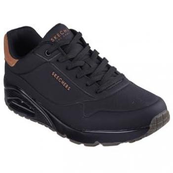 Zapatillas Skechers Uno Suited On Air para Hombre, Negro/Marrón, Talla 44, Casual con Cordones