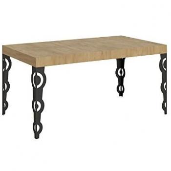 Mesa extensible Karamay 90x160/264 cm Roble Natural Estructura Antracita