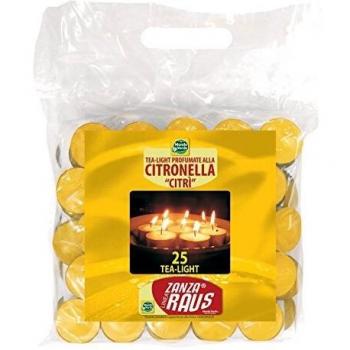 Mondo Verde LUZ25 Pack de 25 Velas citronela antimosquitos de 3.8 x 1.5 cm, Amarillo, 3.8x3.8x1.5 cm