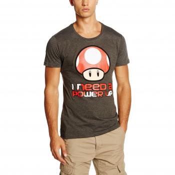 Super Mario Bros - T-Shirt Super Mario: I Need A Power Up Grey Men