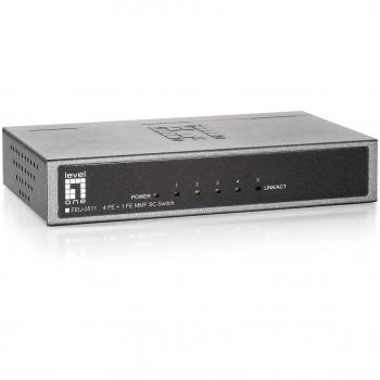 LevelOne Interruptor/Conmutador FEU-0511, gris