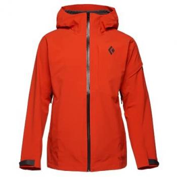 Chaqueta Recon Stretch Ski Shell Black Diamond naranja L, impermeable, transpirable, ligera, con capucha ajustable y ventilación bajo los brazos