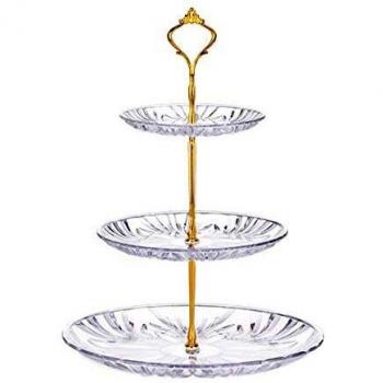 ceuao Soporte para Tartas de 3 Pisos, Bandejas para Tartas, Plato de Frutos, Soporte para Cupcakes para Boda Fiesta Tarde cumpleaños