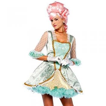Leg Avenue-Green/Gold Deluxe Marie Antoinette Fancy Dress Costume Set UK 14-16, 3-Piece Mujer, color jacquard verde, oro, Large