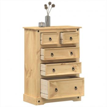 Gabinete de madera maciza de pino 80x43x114 cm Marrón