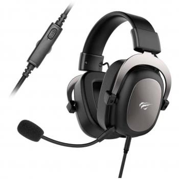 Havit H2002D Auriculares Gaming Diadema Negro con Membranas de Composite de 53mm, Micrófono Desmontable y Compatibilidad con Consolas y PC