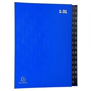 Clasificador Ordonator Â® - Lomo extensible - Pestañas impresas - Tamaño: 25x33 cm - Para documentos A4 - Carpeta de escritorio EXACOMPTA, DIN A4, 1-