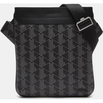 Lacoste Men's Black Shoulder Bag with Monogram Detail - NH4260LX