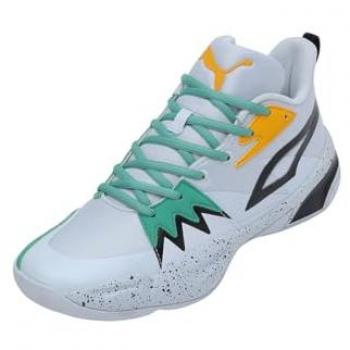 Zapatillas de baloncesto unisex Puma Genetics Speckle Negro-Plateado Mist-Jade Frost, 46 EU, Casual, Deportivo, Multideporte