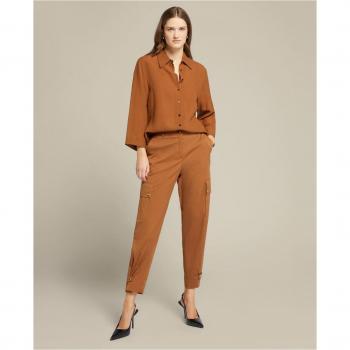 Pantalón Cargo de Mujer Elena Mirò en Tejido Liso con Bolsillos