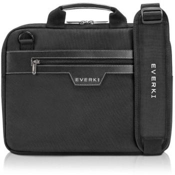 Maletín para portátil Everki Business 414, 35.8 cm (14.1), color negro, con compartimento acolchado para laptop, múltiples bolsillos organizadores, correa ajustable y asa de transporte